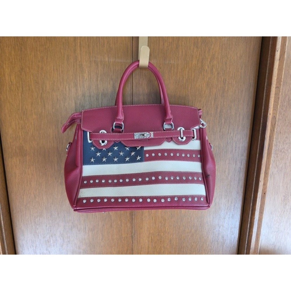 Montana West Red White Blue American Flag Purse Crossbody Patriot Handbag Read